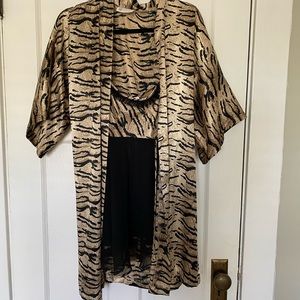Tiger Print Baby Doll Dress and Robe